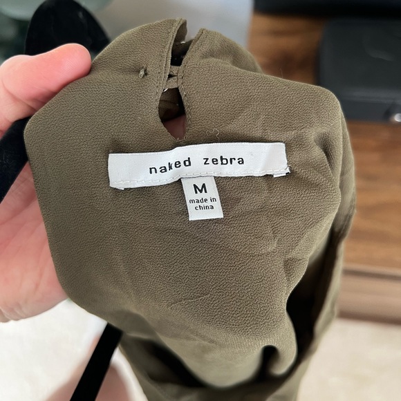 Naked Zebra Olive Tank Top - Picture 3 of 4